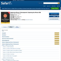 Beginning iPhone 3 Development: Exploring the iPhone SDK: O'Reilly - Safari Books Online