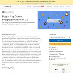 Beginning Game Programming with C#