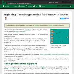 Beginning Game Programming for Teens with Python