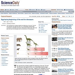 Egg-laying beginning of the end for dinosaurs