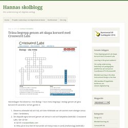 Träna begrepp genom att skapa korsord med Crossword Labs – Hannas skolblogg