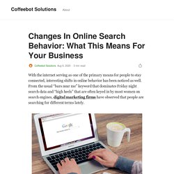 Changes In Online Search Behavior: What This Means For Your Business