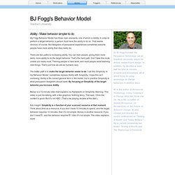 Behavior Model - Ability
