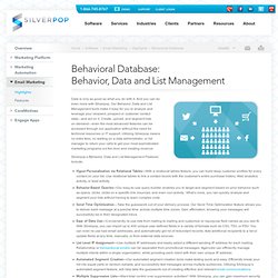 Behavioral Targeting, Data and List Management Software
