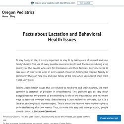 Facts about Lactation and Behavioral Health Issues