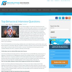 Top Behavioral Interview Questions - The Recruiting Division - The Recruiting Division