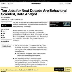 Top Jobs for Next Decade Are Behavioral Scientist, Data Analyst