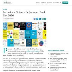 Behavioral Scientist's Summer Book List 2020
