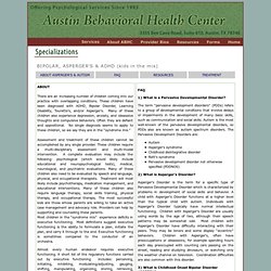 Austin Behavioral Health Center - Specializations: Asperger's & Autism Specturm