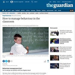 How to manage behaviour in the classroom