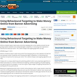 Using Behavioural Targeting to Make Money Online from Banner Advertising