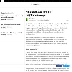 Allt du behöver veta om miljöljudmätningar