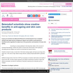 Beiersdorf scientists show creatine benefits in anti-ageing and skin care products