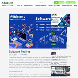 Software Testing Scope of Software Testing Certification - Beingcert