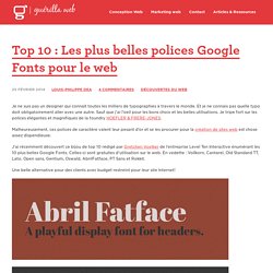 Top 10 : les Plus Belles Polices Google Fonts pour le Web