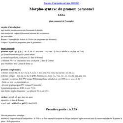 JAL 2003 - R.Bellon : Morpho-syntaxe du pronom personnel