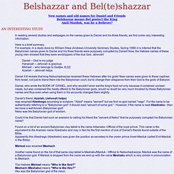 Belshazzar and Bel(te)shazzar