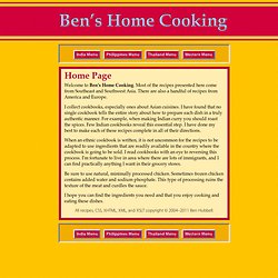 Ben’s Home Cooking - Home Page