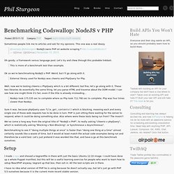  Benchmarking Codswallop: NodeJS v PHP