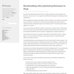 Zeh Fernando » Blog Archive » Benchmarking video playback performance in Flash
