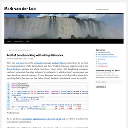 A bit of benchmarking with string distances