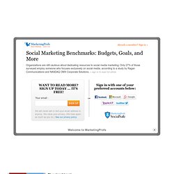 Social Marketing Benchmarks: Budgets, Goals, and More