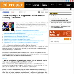 Tony Bencivenga: In Support of Social/Emotional Learning Curriculum