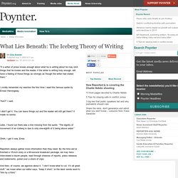 What Lies Beneath: The Iceberg Theory of Writing