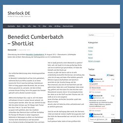 Benedict Cumberbatch – ShortList