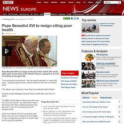 Pope Benedict XVI is to resign