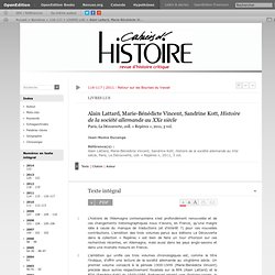 Alain Lattard, Marie-Bénédicte Vincent, Sandrine Kott, Histoire de la société allemande au XXe siècle