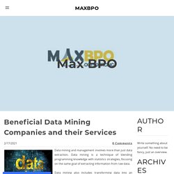 Beneficial Data Mining Companies and their Services