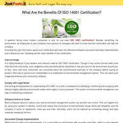 What Are the Benefits Of ISO 14001 Certification?