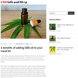 6 benefits of adding CBD oil to your travel kit - cbd info and shop