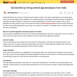 Get benefits by hiring android app developers from India