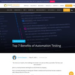 Top 7 Benefits of Automation Testing