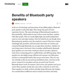 Benefits of Bluetooth party speakers