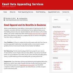 Email Append and its Benefits in Business - Email Data Appending Services