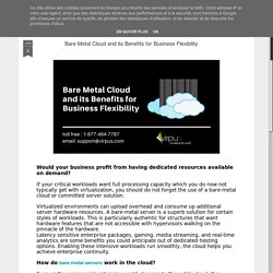 Vir Pus: Bare Metal Cloud and its Benefits for Business Flexibility