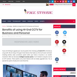 Benefits of using Hi-End CCTV for Business and Personal