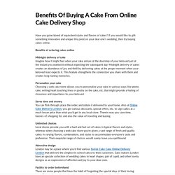 Benefits Of Buying A Cake From Online Cake Delivery Shop