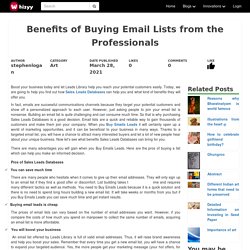 Benefits of Buying Email Lists from the Professionals