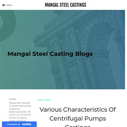 Types Of Pumps And Benefits Of Pump Casting - MANGAL STEEL CASTINGS