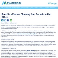 Benefits of Steam Cleaning Your Carpets in the Office