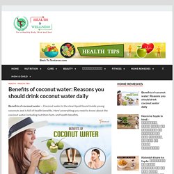 reasons you should drink coconut water daily