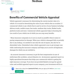 Benefits of Commercial Vehicle Appraisal – Laurence M. Frost