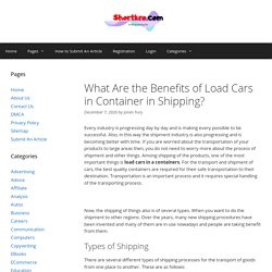 What Are the Benefits of Load Cars in Container in Shipping? - shortkro