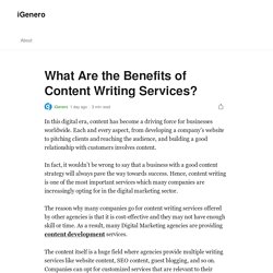 What Are the Benefits of Content Writing Services?