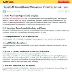 Benefits Of Contract Labour Management System On Several Fronts.