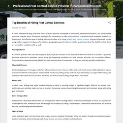 Top Benefits of Hiring Pest Control Services